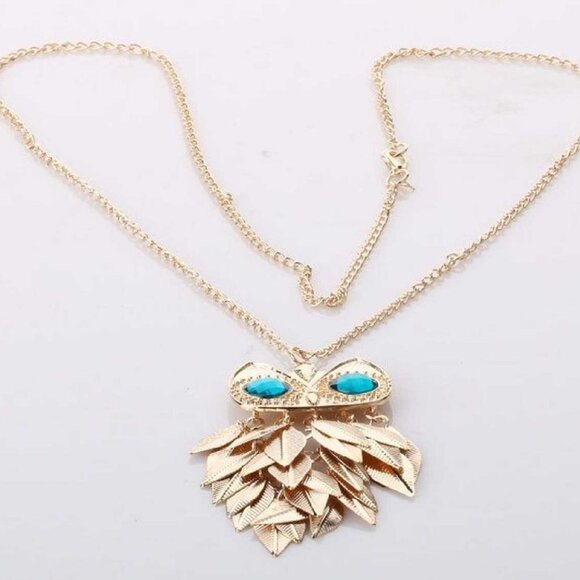 NWT Big Crystal Owl Pendant Necklace Chain - Picture 5 of 5